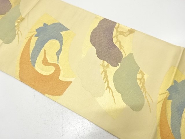 JAPANESE KIMONO / ANTIQUE FUKURO OBI / SILK / WOVEN JIGAMI PATTERN